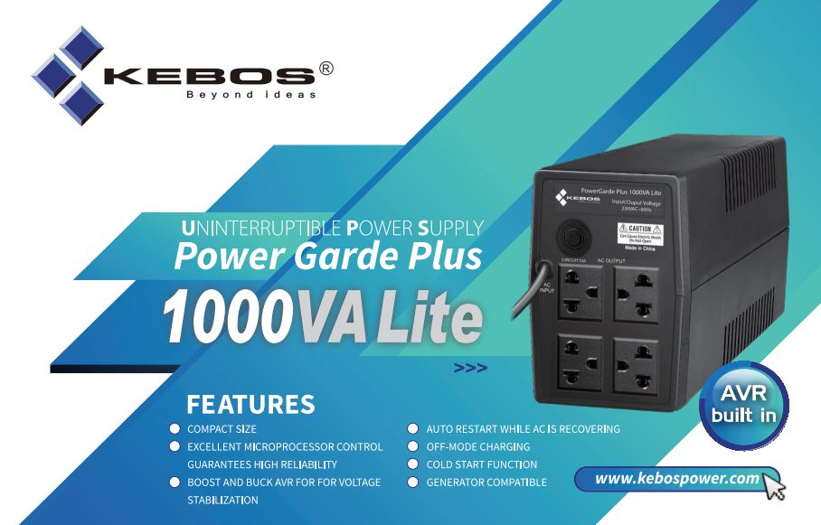 Kebos PG 1000 lite PowerGarde Series 1000VA/600watts Line Interactive with built-in AVR UPS