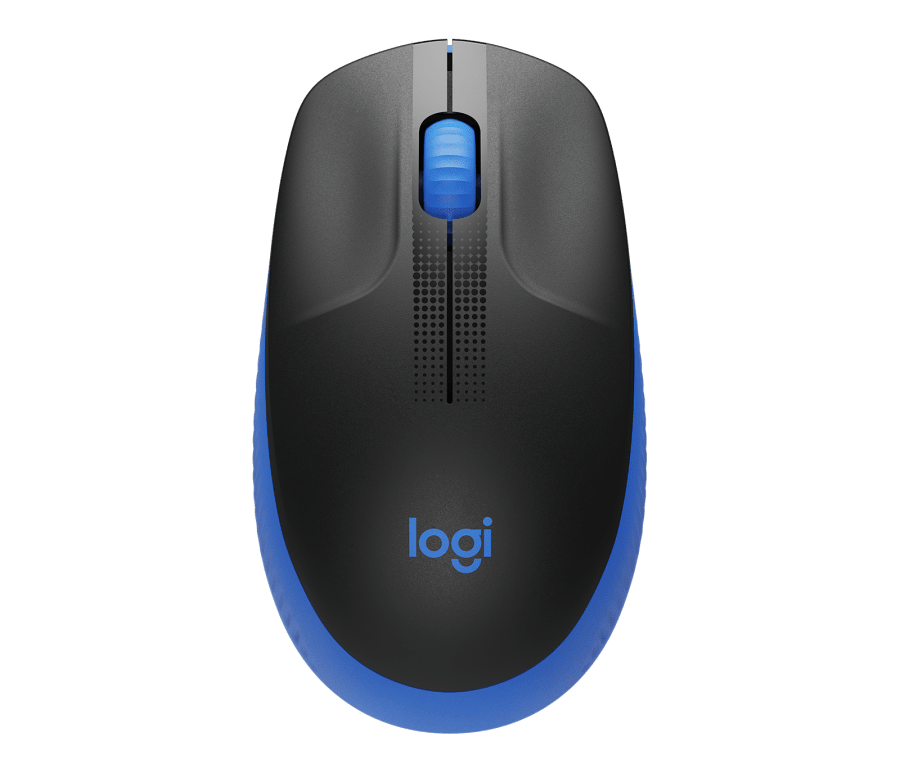 Logitech FULL-SIZE Wireless M190 MOUSE (Blue) Contoured design, essential comfort for mid to large hands