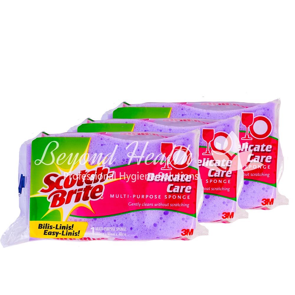 Scotch Brite Delicate Care Multipurpose Sponge Purple 3Packs