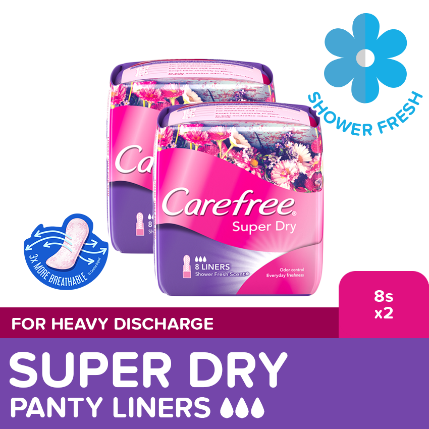 [PANTY LINERS] Carefree Super Dry 8s x 2
