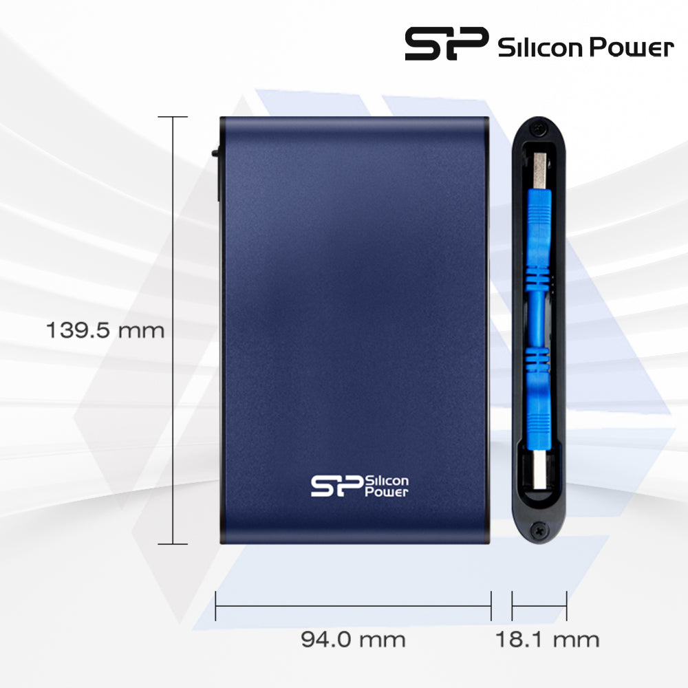 Silicon Power Armor A80 BLUE 1TB FULL PROOF (WATER,PRESSURE,VIBRATION AND DUST) Best rugged hard drives top drop-proof storage