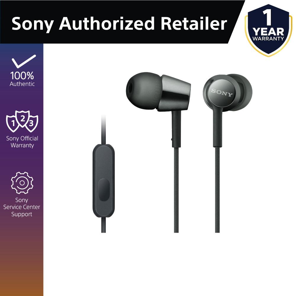 Sony MDR-EX155AP/ MDREX155AP In-Ear Headphones with Inline remote and mic