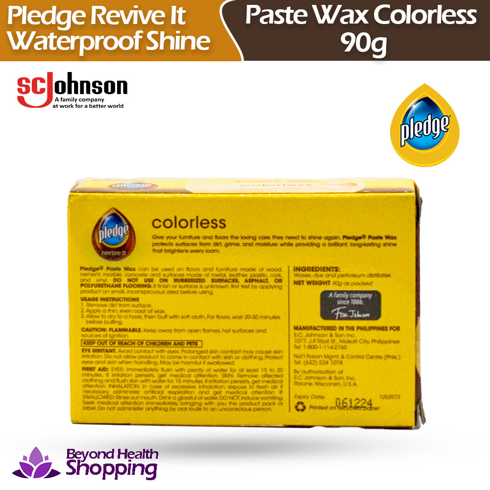 Pledge Paste Wax Revive it Colorless [90g] Waterproof Shine