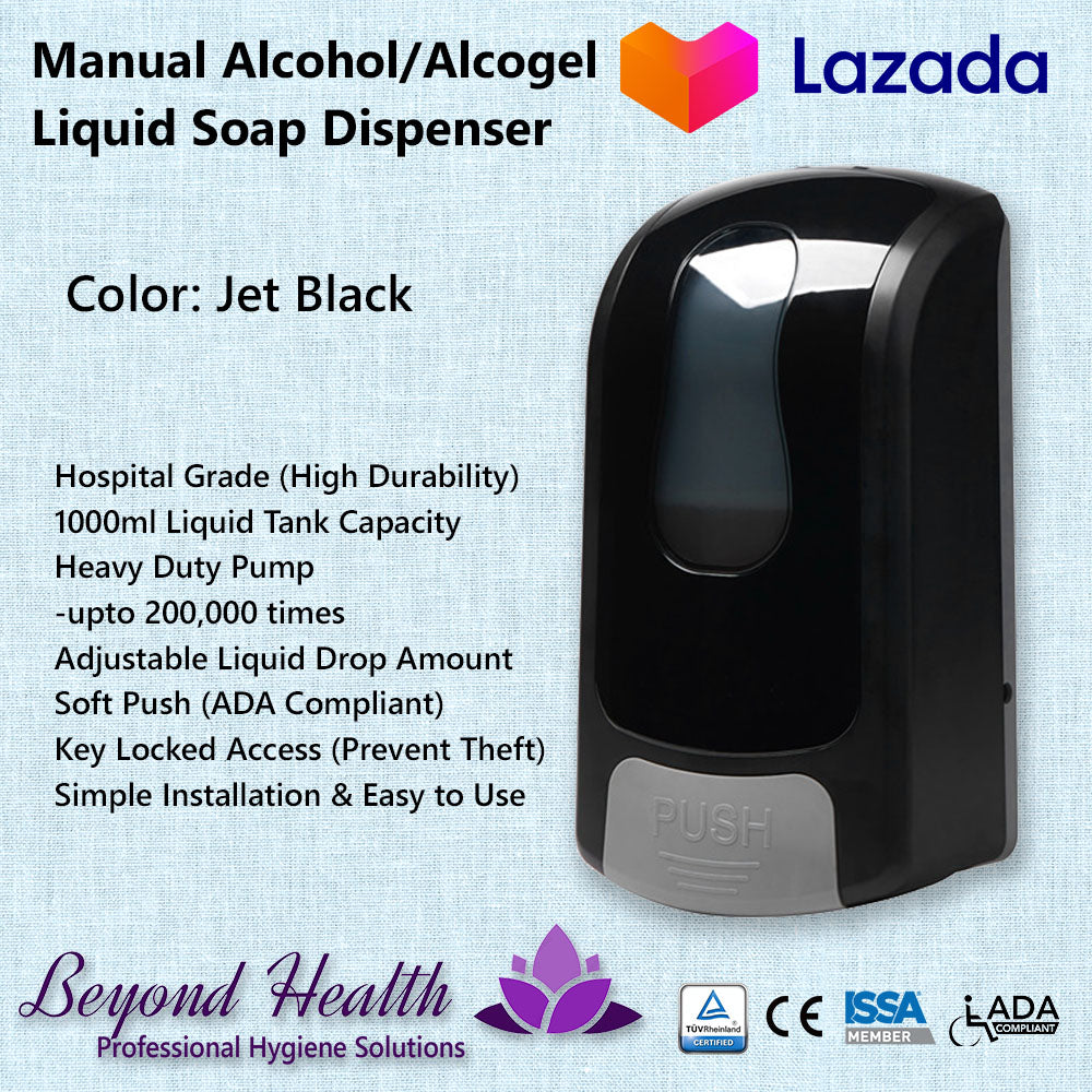 Beyond Health 1000ml Manual Wall Mounted Alcohol, Sanitizer Gel, Liquid Soap Dispenser