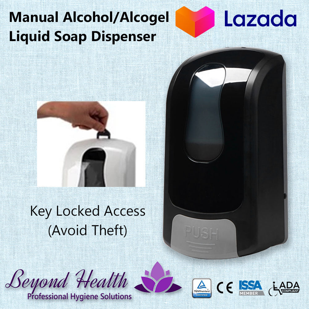 Beyond Health 1000ml Manual Wall Mounted Alcohol, Sanitizer Gel, Liquid Soap Dispenser