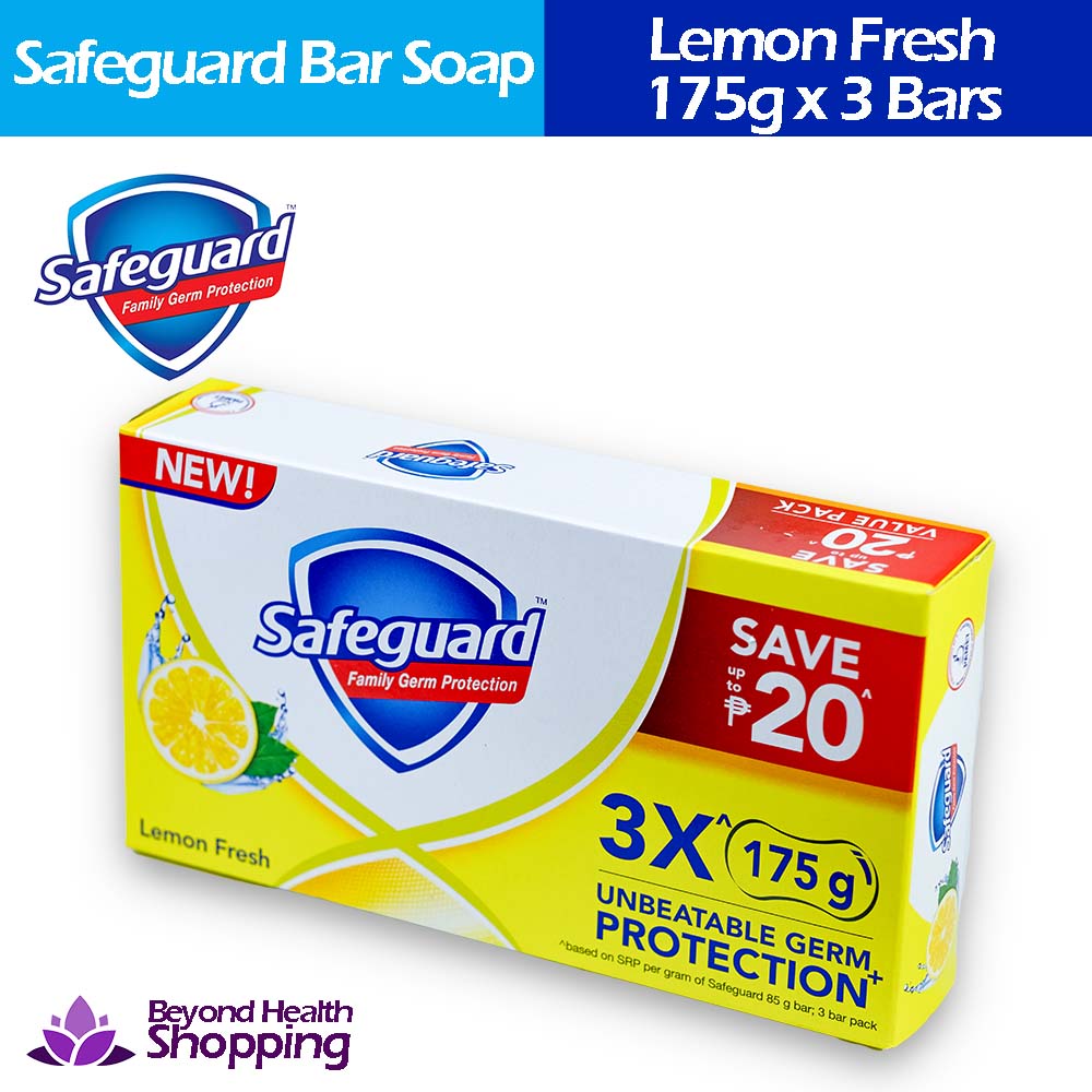 Safeguard™ Lemon Fresh Bar Soap 175g x 3 bars with Unbeatable Germ Protection