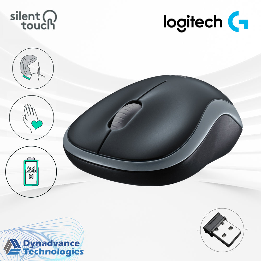 Logitech Wireless M185 MOUSE (Blue) Nano receiver and Comfortable easy-to-use mouse with reliable durability