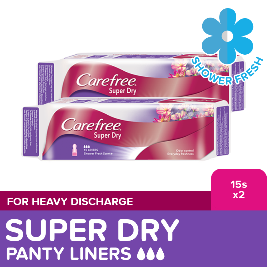 [PANTY LINERS] Carefree Super Dry 15s x 2 Panty Liner