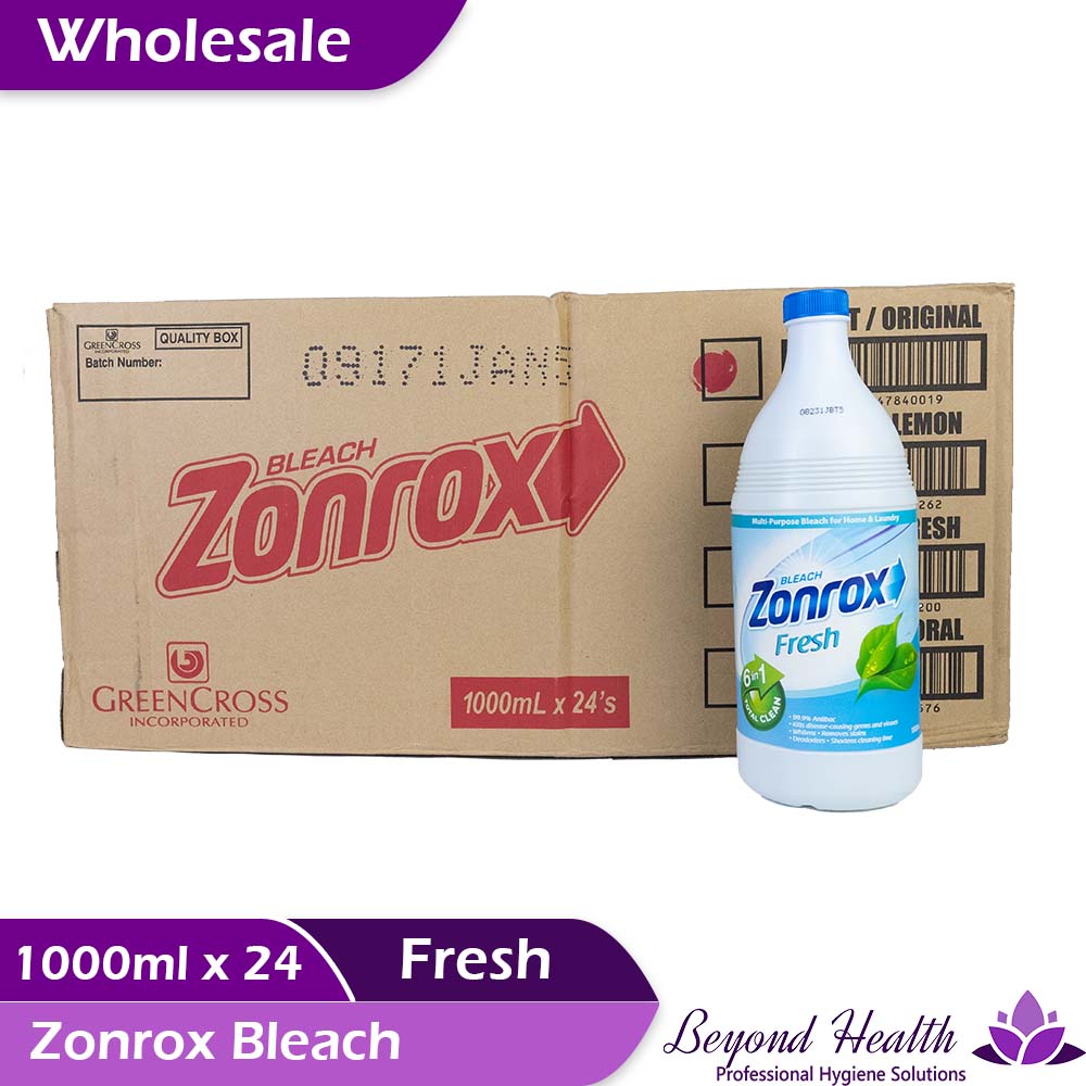 Wholesale Zonrox Bleach Fresh Scent  6-in-1 Total Clean [1000ml x 24] 99.9% Antibac Whitens Remove Stains Deodorizers Shortens Cleaning Time Big Save