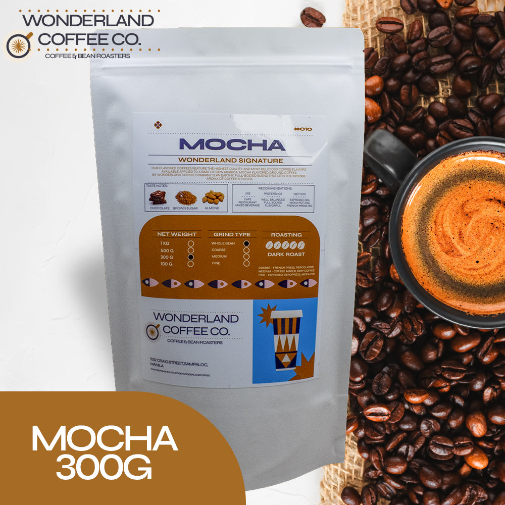 Mocha Flavored Wonderland Signature 100% Arabica Coffee Mocha Sensation: Premium Flavored Coffee Beans with Smooth and Rich Taste, Perfect for Making Café Mocha and Other Gourmet Coffee Drinks at Home