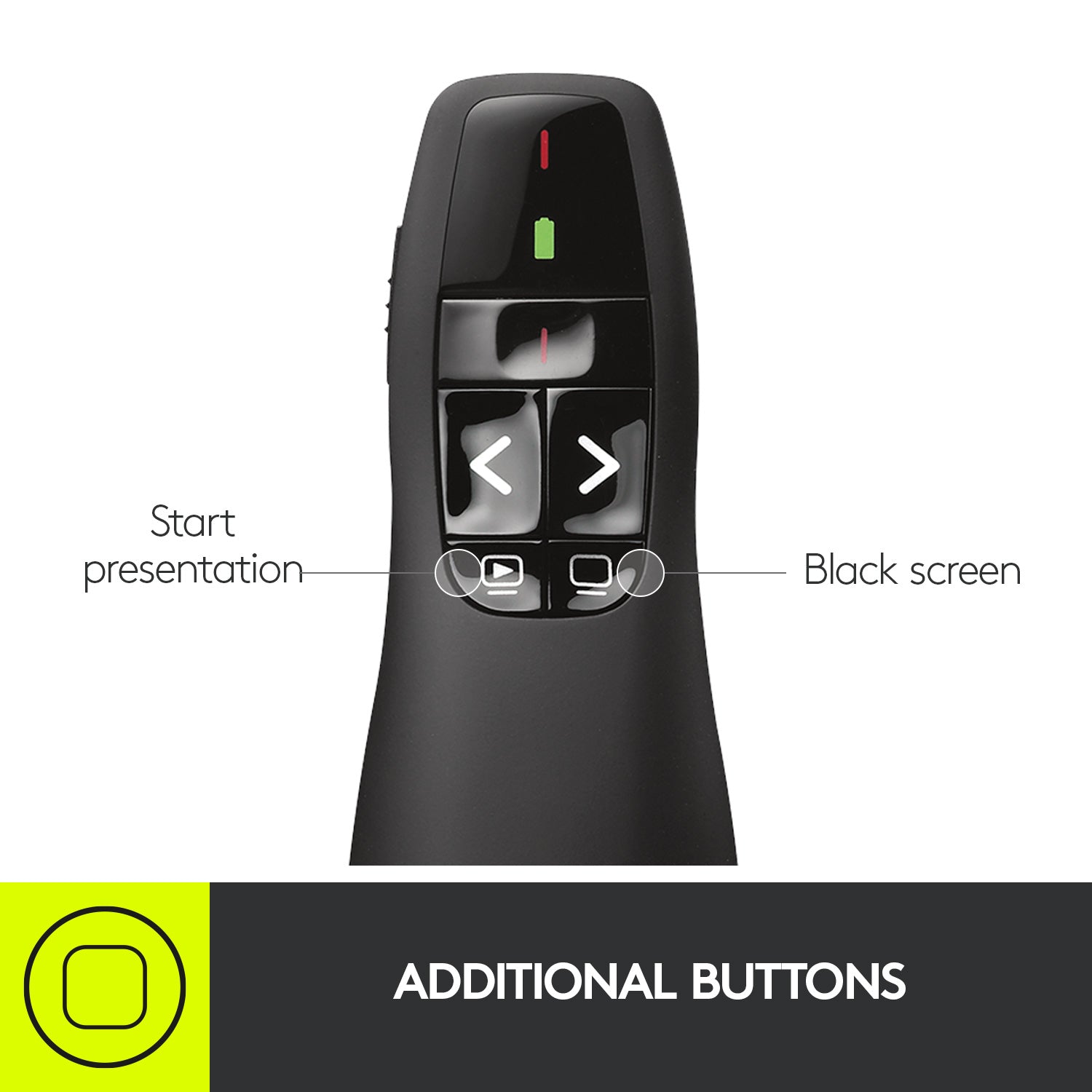 Logitech Professional Presenter R800, Wireless Presentation Clicker Remote  with Green Laser Pointer and LCD Display - Micro Center