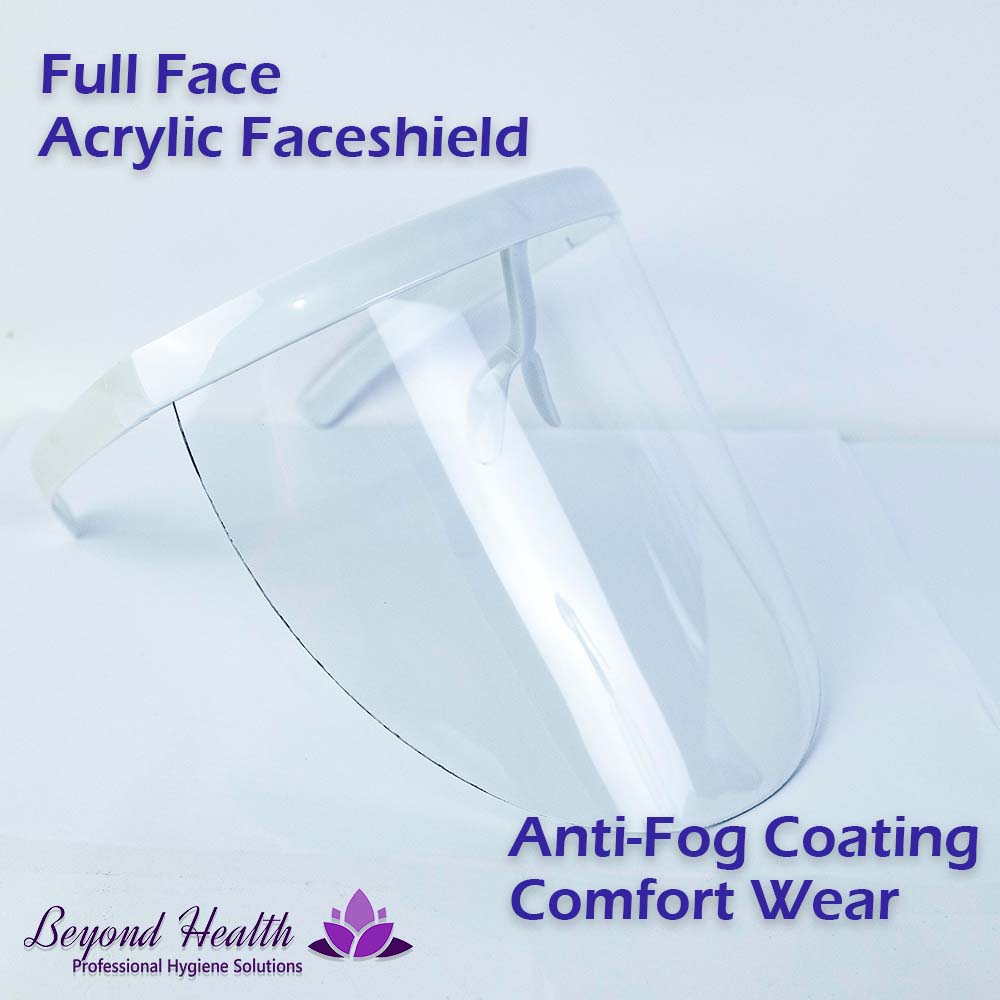 Full Face Acrylic Faceshield [WHITE] With Anti-fog coating