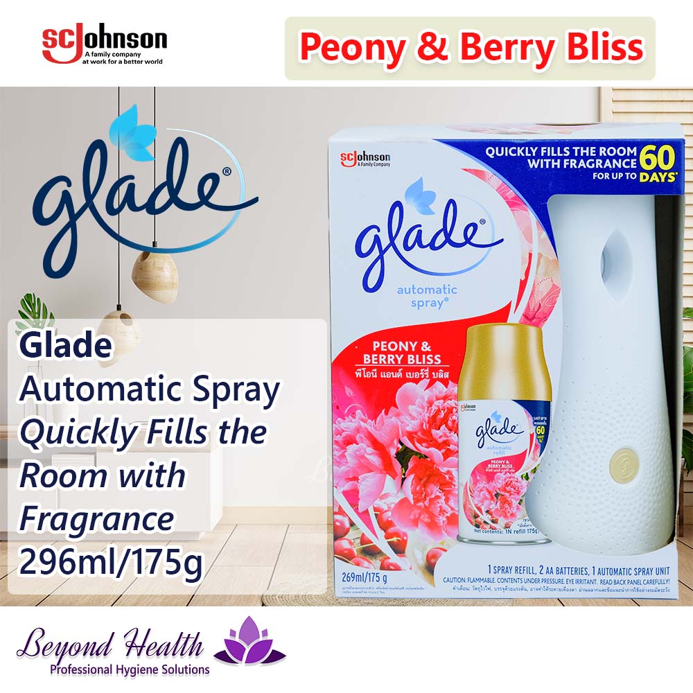 Glade Automatic Spray Quickly Fills the Room with Fragrance Peony and Berry Bliss 296ml/175g