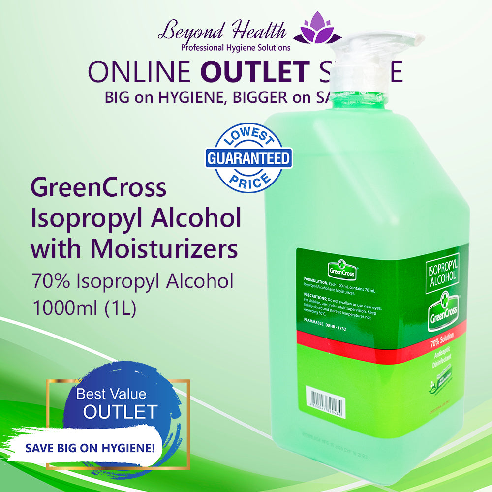 GreenCross 70% Isopropyl Alcohol with Moisturizers 1000ml (1 Liter)