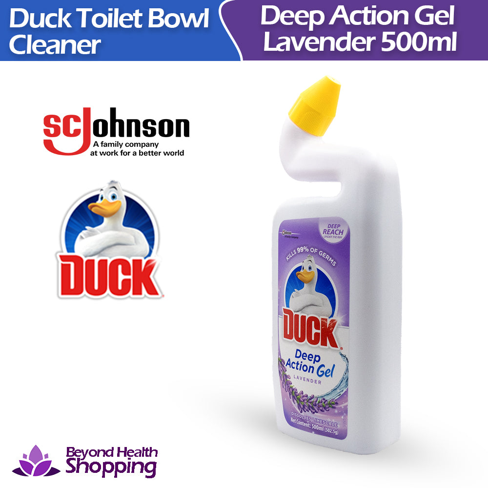 Duck Toilet Bowl Cleaner Deep Action Gel (500ml) Lavender Deep Reach Under The Rim