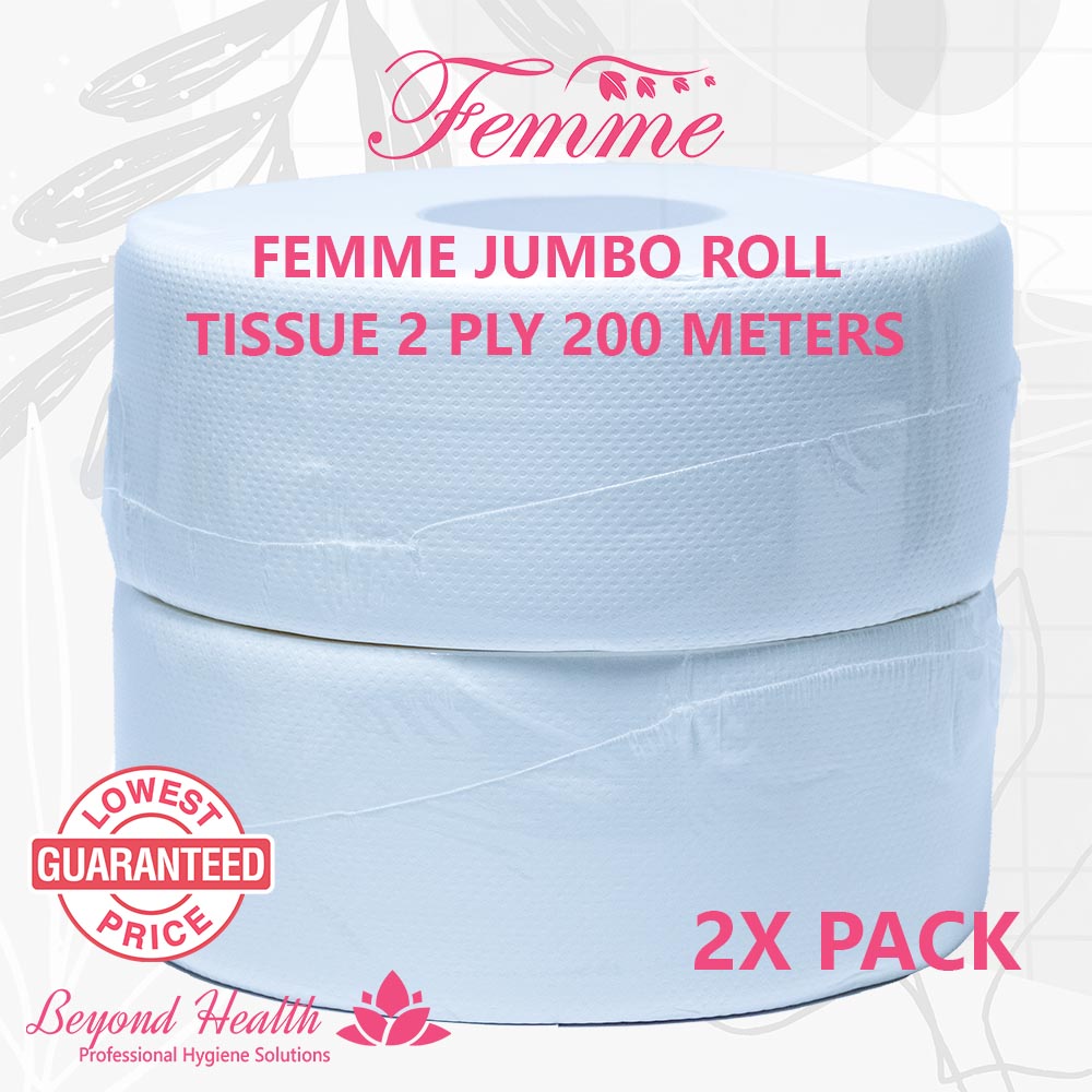 Femme Jumbo Roll Tissue 2ply 200 Meters 2 Rolls