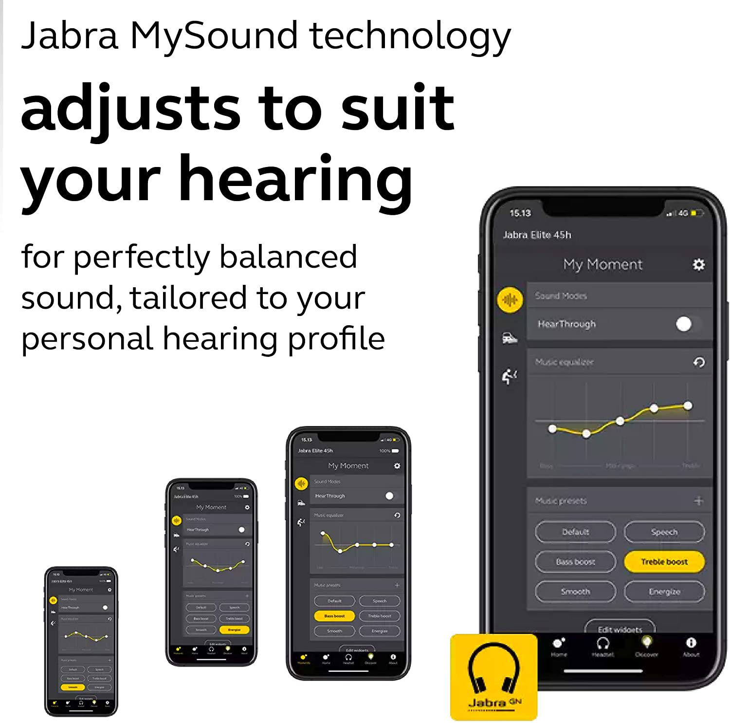 Jabra Elite 45h - Compact Wireless On-Ear Headphones with 50-Hours Battery Life - Titanium Black