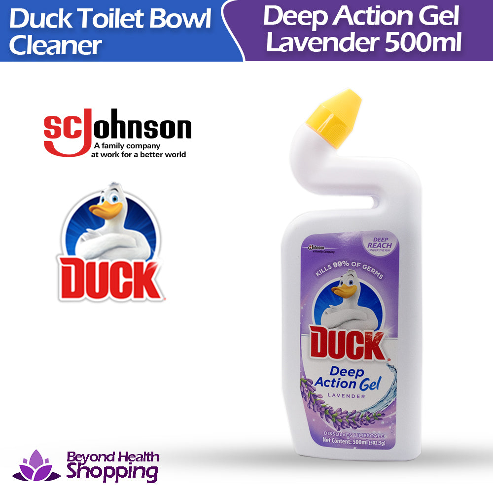 Duck Toilet Bowl Cleaner Deep Action Gel (500ml) Lavender Deep Reach Under The Rim