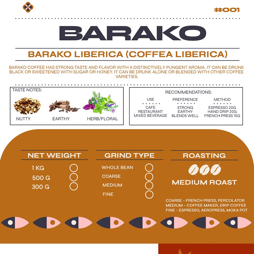Barako Coffee Dark Roast 100% Coffea Liberica Coffee Beans Freshly Roasted Single Origin Batangas Barako Coffee