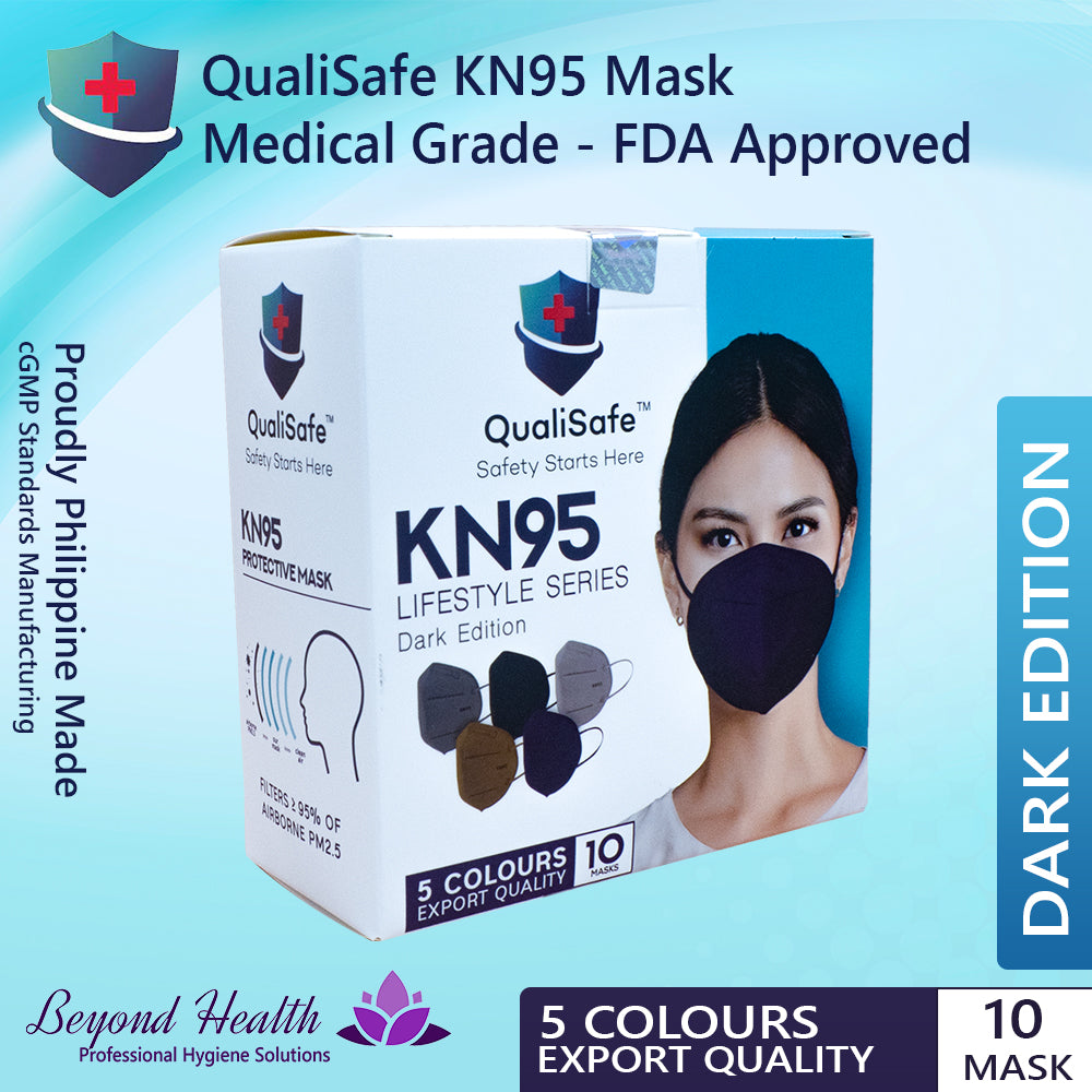 New QualiSafe 5 Ply Lifestyle Series [DARK Edition]&[NUDE edition] KN95 Protective Mask Medical Grade FDA Approved GB2626-2006 100% Filipino Made with Standard cGMP Manufacturing Medical Facemask official snr