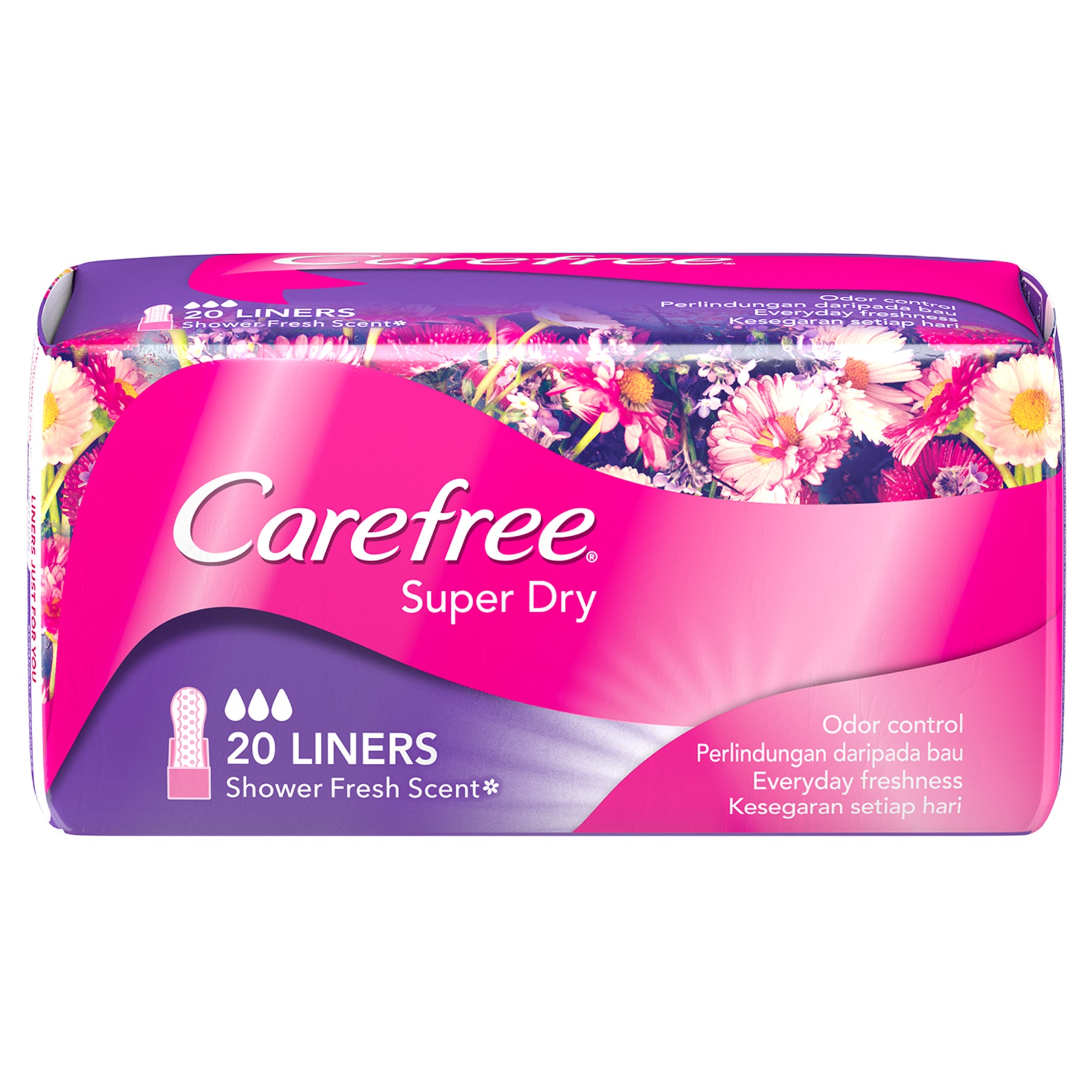 Carefree Panty Liners, Cotton, Fresh Scent, Pack of 20