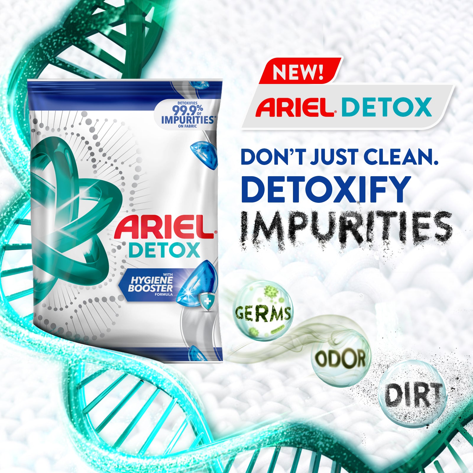 Ariel Detox with Hygiene Booster 1320g Refill (Laundry Detergent, Laundry Powder)