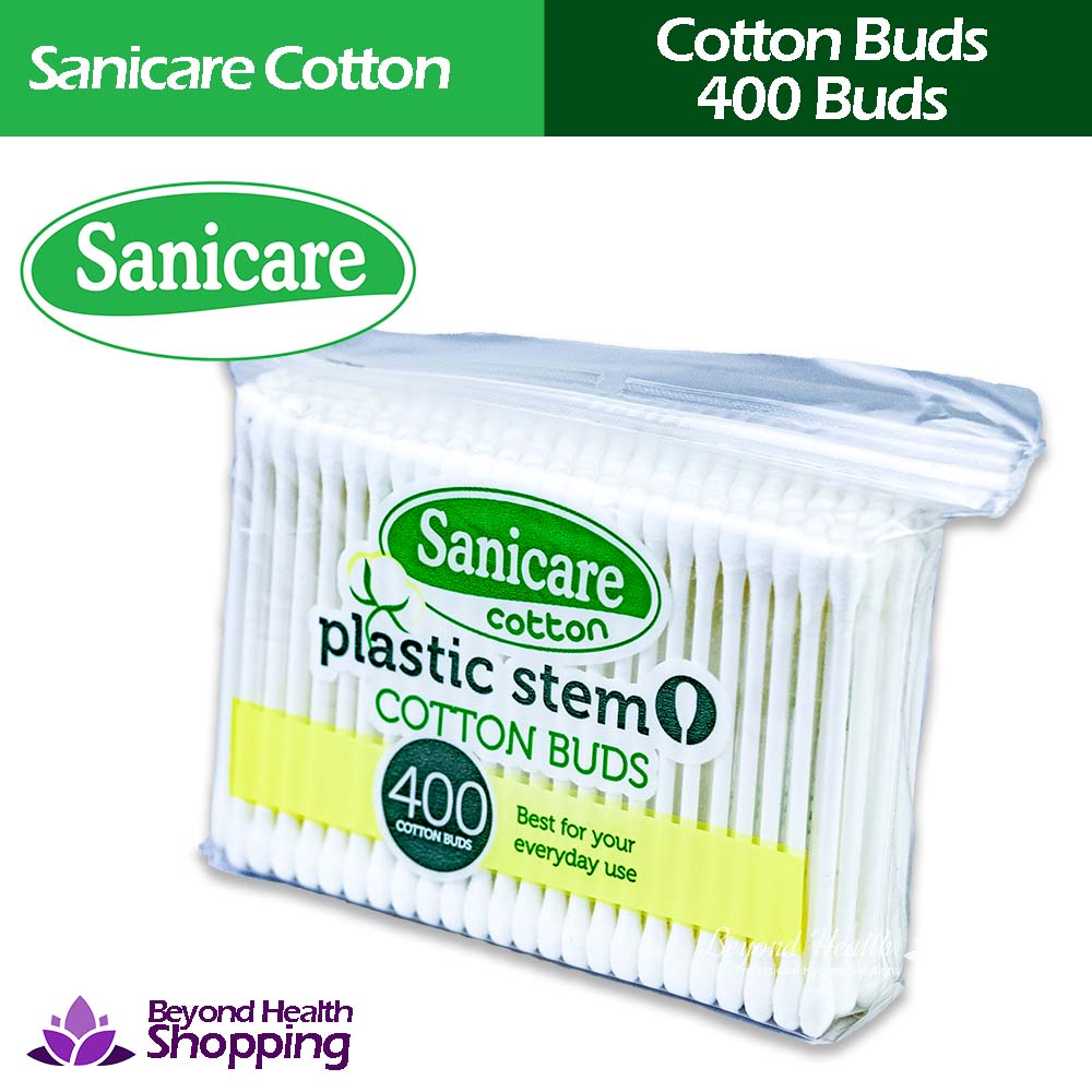 Sanicare Cotton Buds Plastic Stem 400 Tips