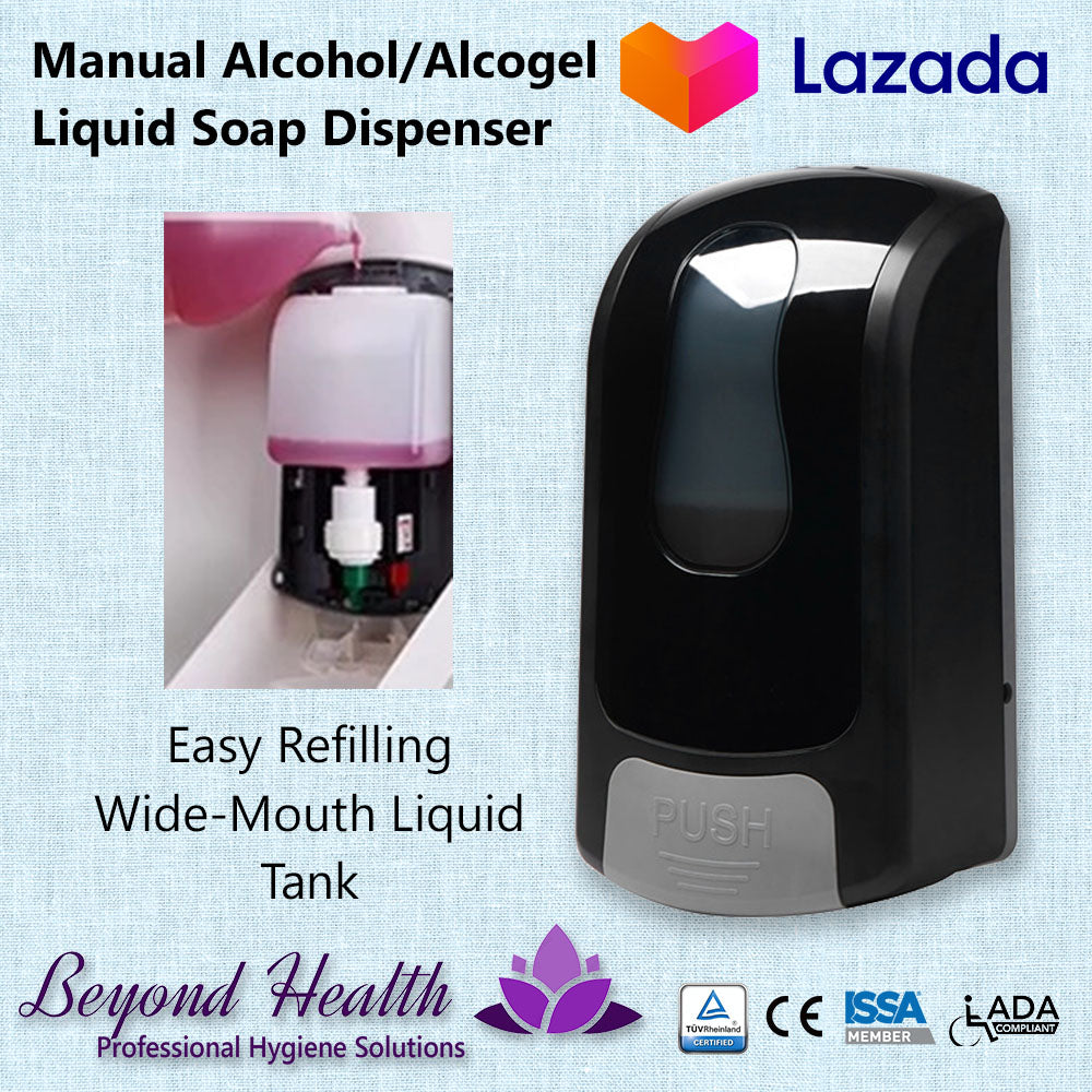 Beyond Health 1000ml Manual Wall Mounted Alcohol, Sanitizer Gel, Liquid Soap Dispenser