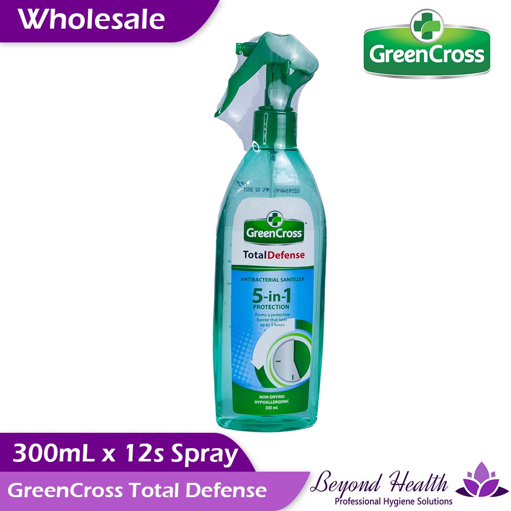 Wholesale GreenCross 70% Ethyl Alcohol Total Defense [300ml x 12s Spray] Contains Benzalkonium Chloride Green Cross Alcohol Big Sale