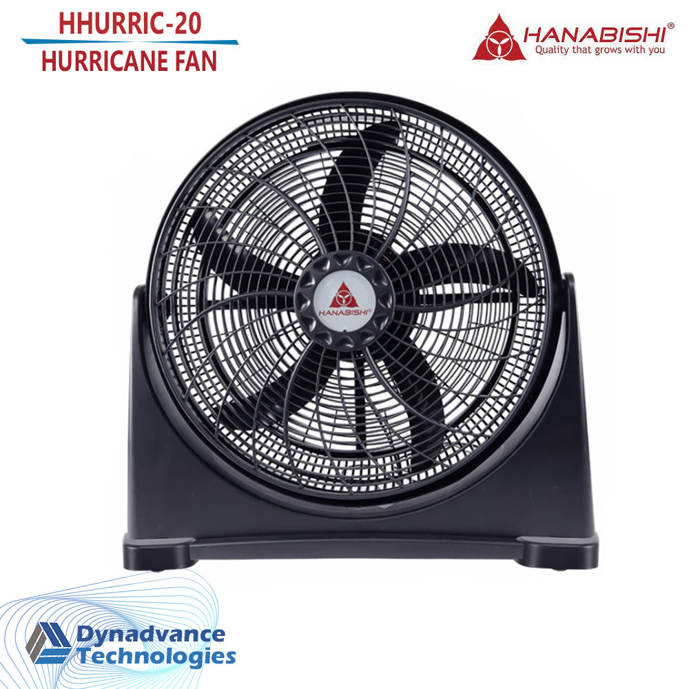 Hanabishi  Hurricane Fan -HHURRIC-20 Ground Fan (Black) CERTIFIED Product Safety- Q-3589