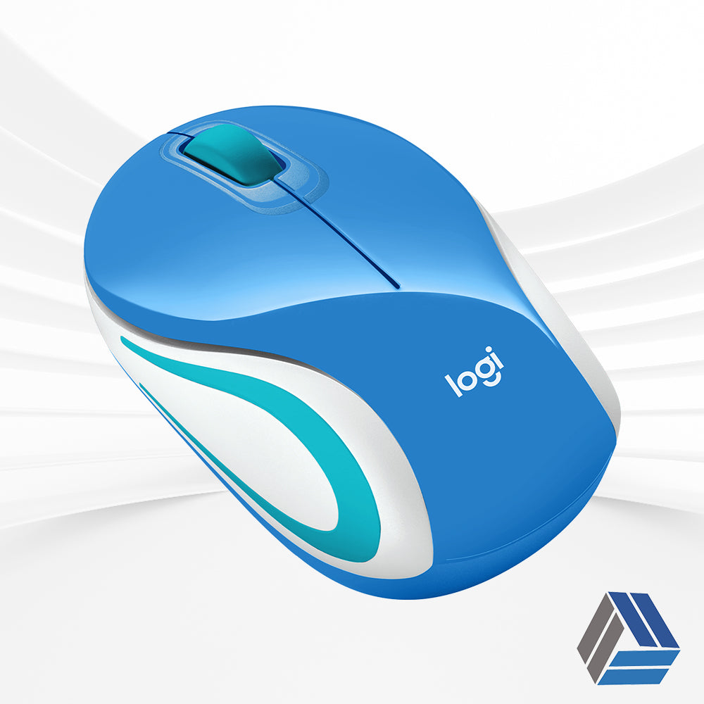 Logitech WIRELESS ULTRA PORTABLE M187 MOUSE (Palace Blue) Pocket-ready, extra-small design  and Advanced Optical Tracking