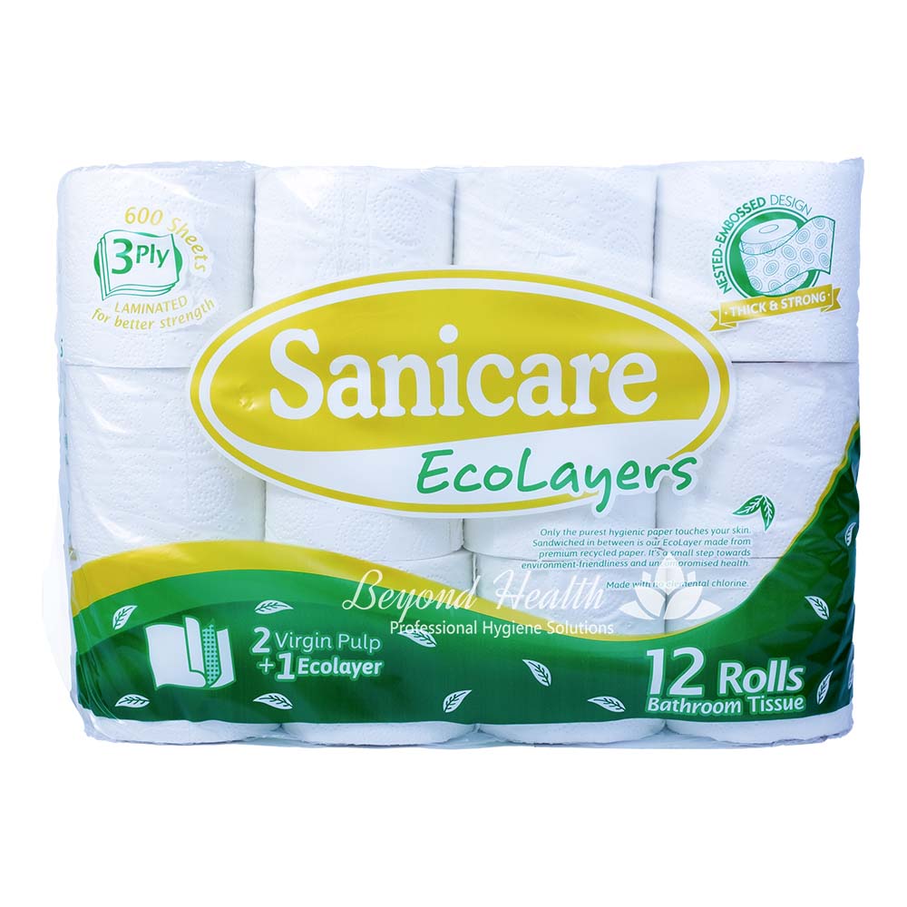 Sanicare Ecolayers 3 Ply Bathroom Tissue 12 pcs