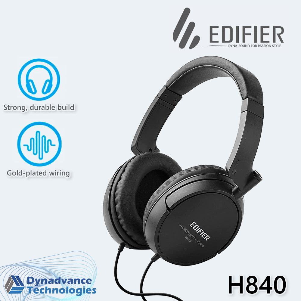Edifier H840 HI-FI Stereo Headphone Audiophile Over-the-ear Headphones [Black] Powerful sound designed for comfort