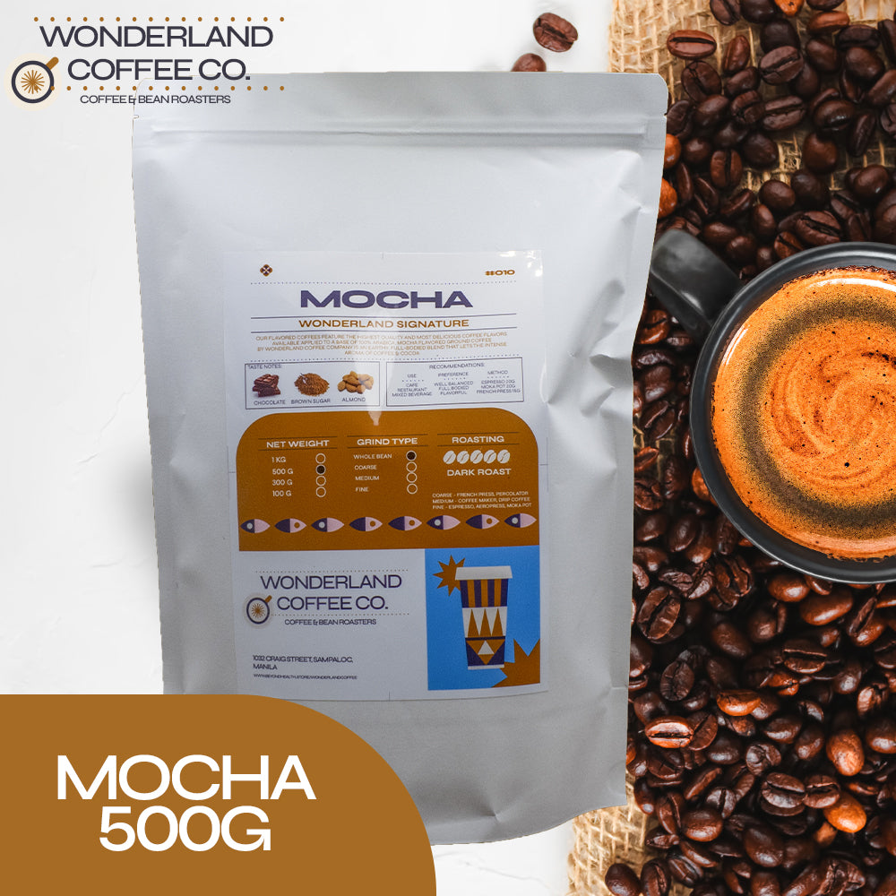 Mocha Flavored Wonderland Signature 100% Arabica Coffee Mocha Sensation: Premium Flavored Coffee Beans with Smooth and Rich Taste, Perfect for Making Café Mocha and Other Gourmet Coffee Drinks at Home