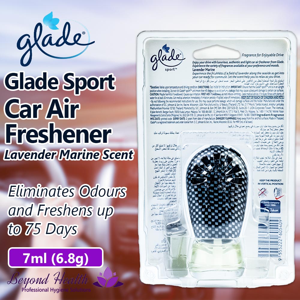 Glade Sport Car Air Freshener Lavender Marine Scent 7ml