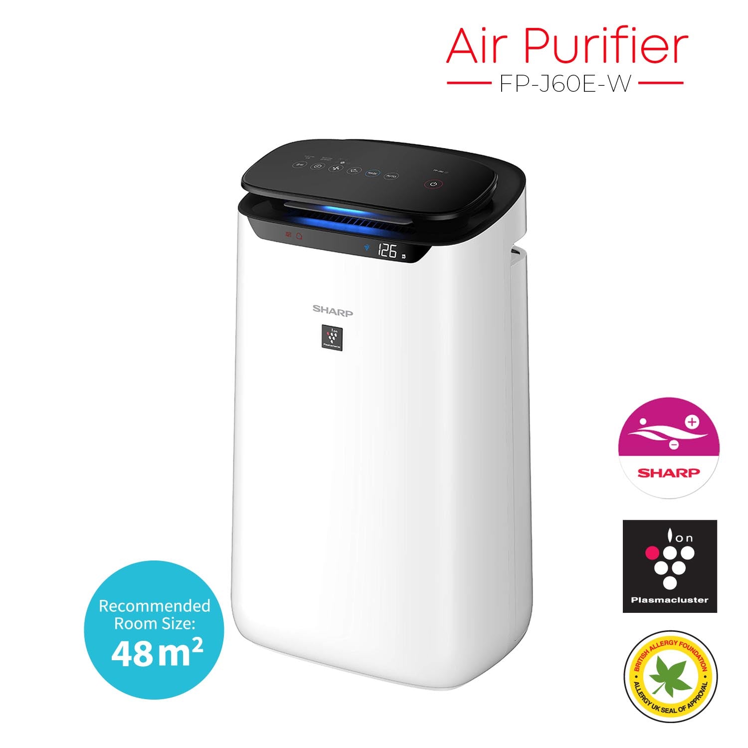 Sharp FP-J60E-W Air Plasmacluster Air Purifier