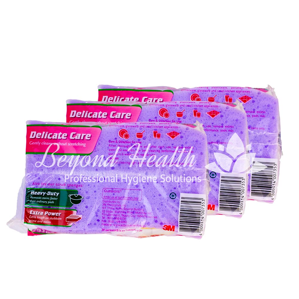 Scotch Brite Delicate Care Multipurpose Sponge Purple 3Packs