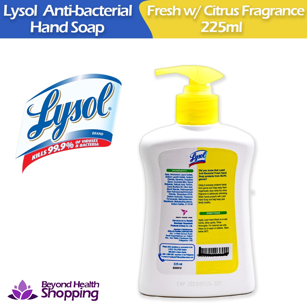 Lysol Anti-Bacterial Fresh Hand Soap 225ml
