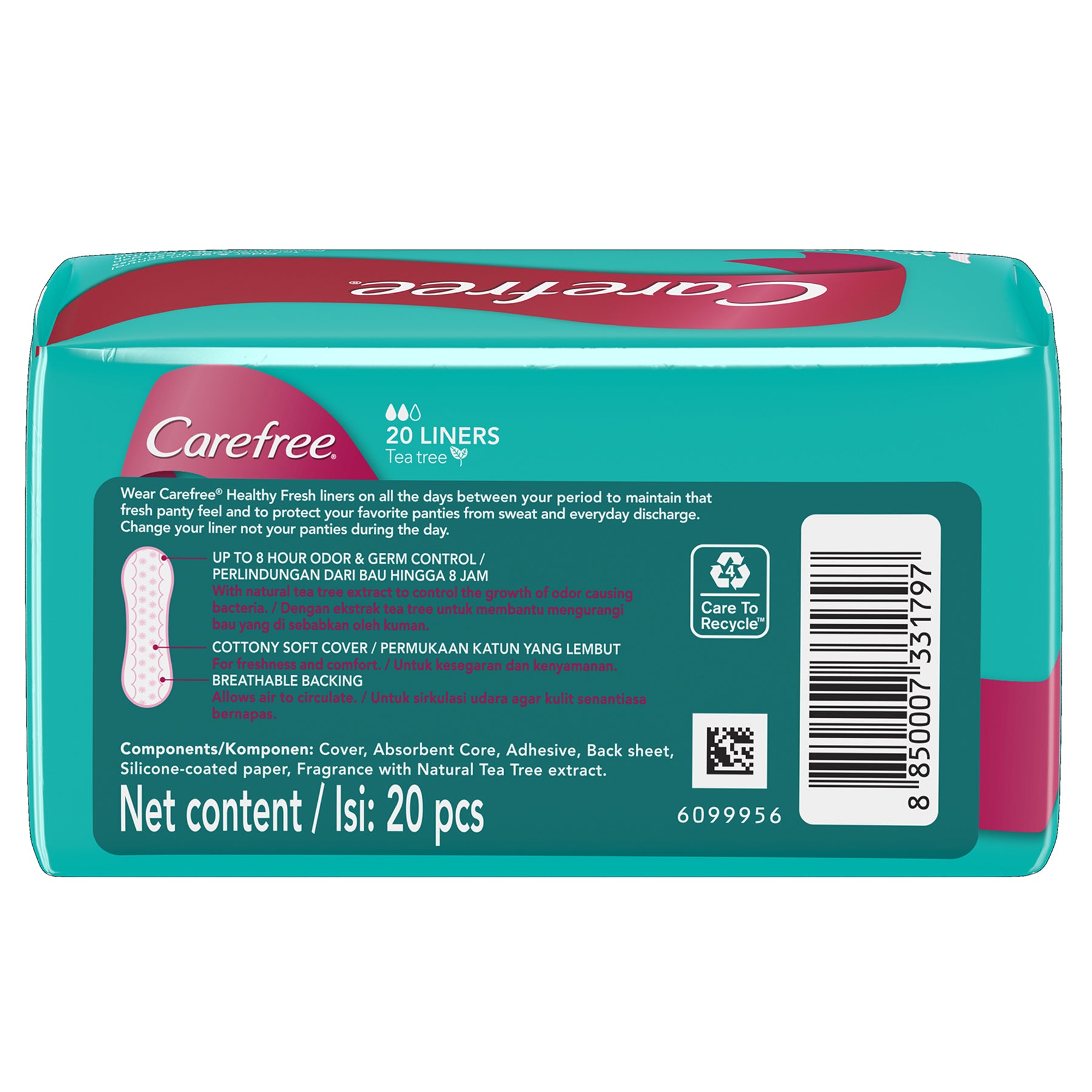 [PANTY LINERS] Carefree Healthy Fresh 20s