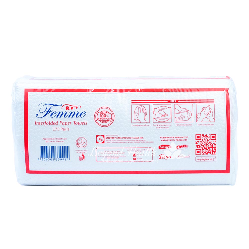 Femme Interfolded Paper Towel 175 sheets 2 Packs