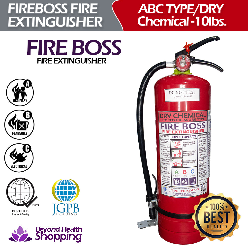 FireBoss Extinguisher [10lbs.-20lbs] Type A,(Ordinary)B,(Oil-Flammable)C,(Electric) / Dry Chemical Pressure Type