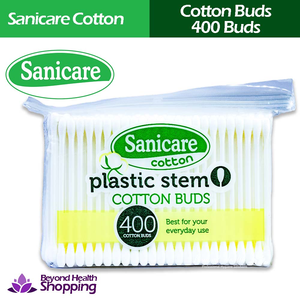 Sanicare Cotton Buds Plastic Stem 400 Tips