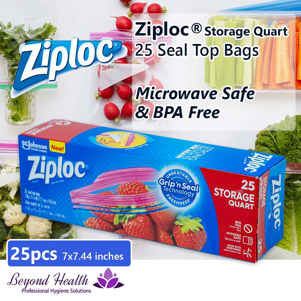 Ziploc® Storage Quart  25 Medium Seal Top Bags 7 x 7.44 inch