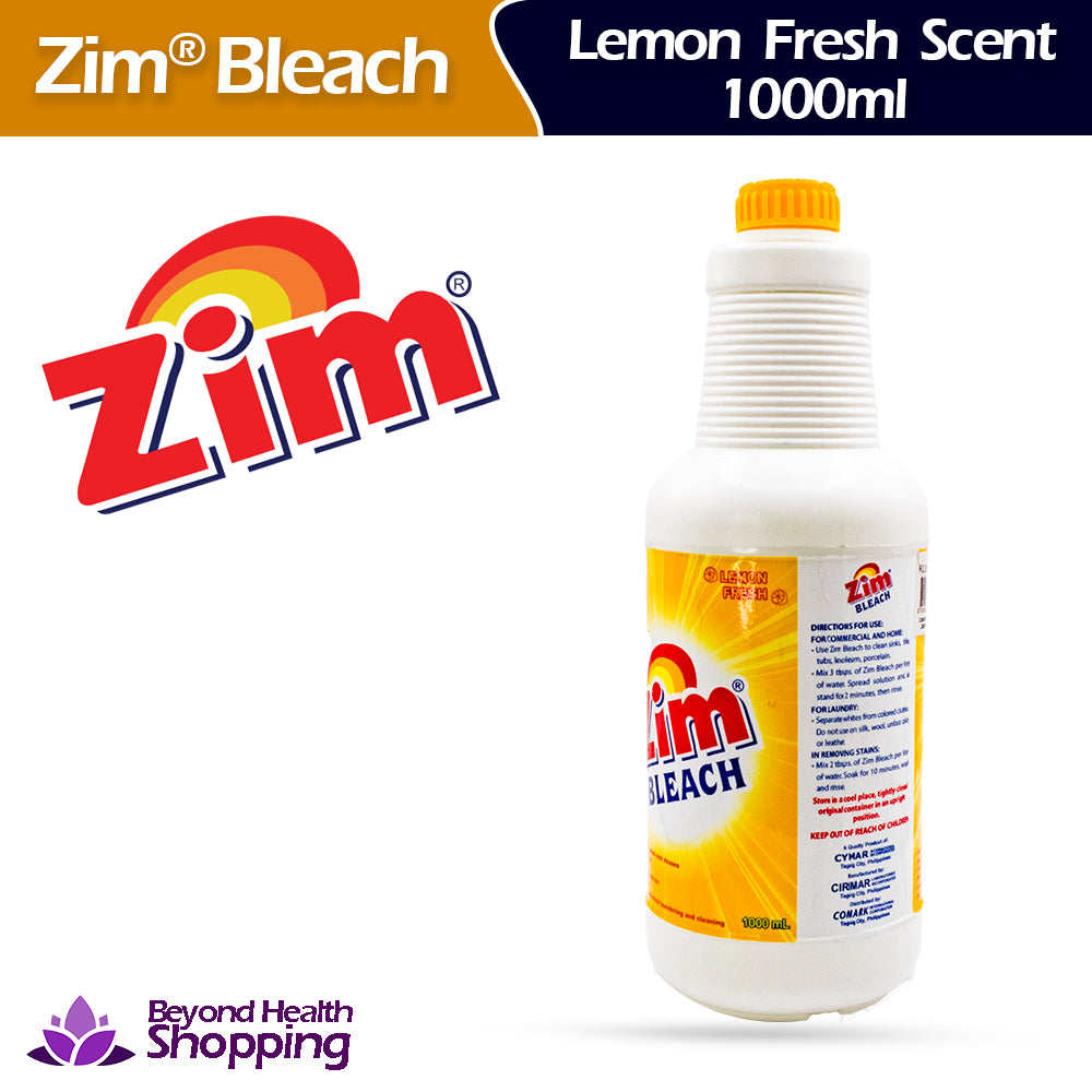 Zim Bleach Lemon Fresh Scent 1000ml  Cleans Fast and Easy
