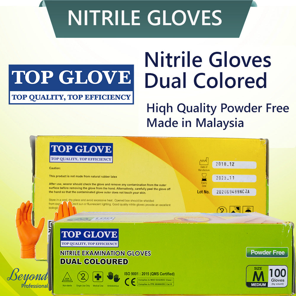 TOP GLOVES Nitrile Examination Gloves Size Medium 100 pcs