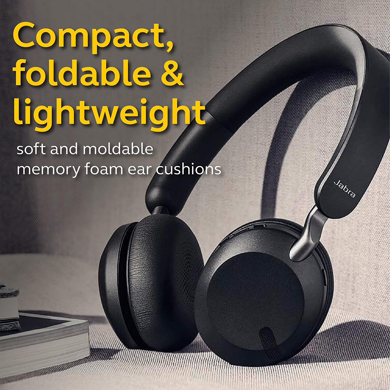 Jabra Elite 45h - Compact Wireless On-Ear Headphones with 50-Hours Battery Life - Titanium Black