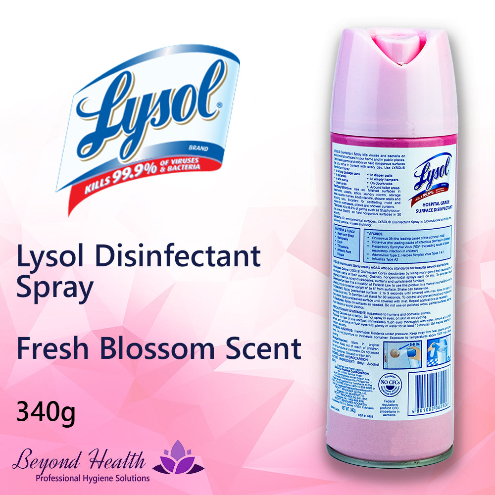 LYSOL Disinfectant Spray Fresh Blossoms [Kills Cold & Flu Virus] kills 99.9% of Viruses & Bacteria 340g