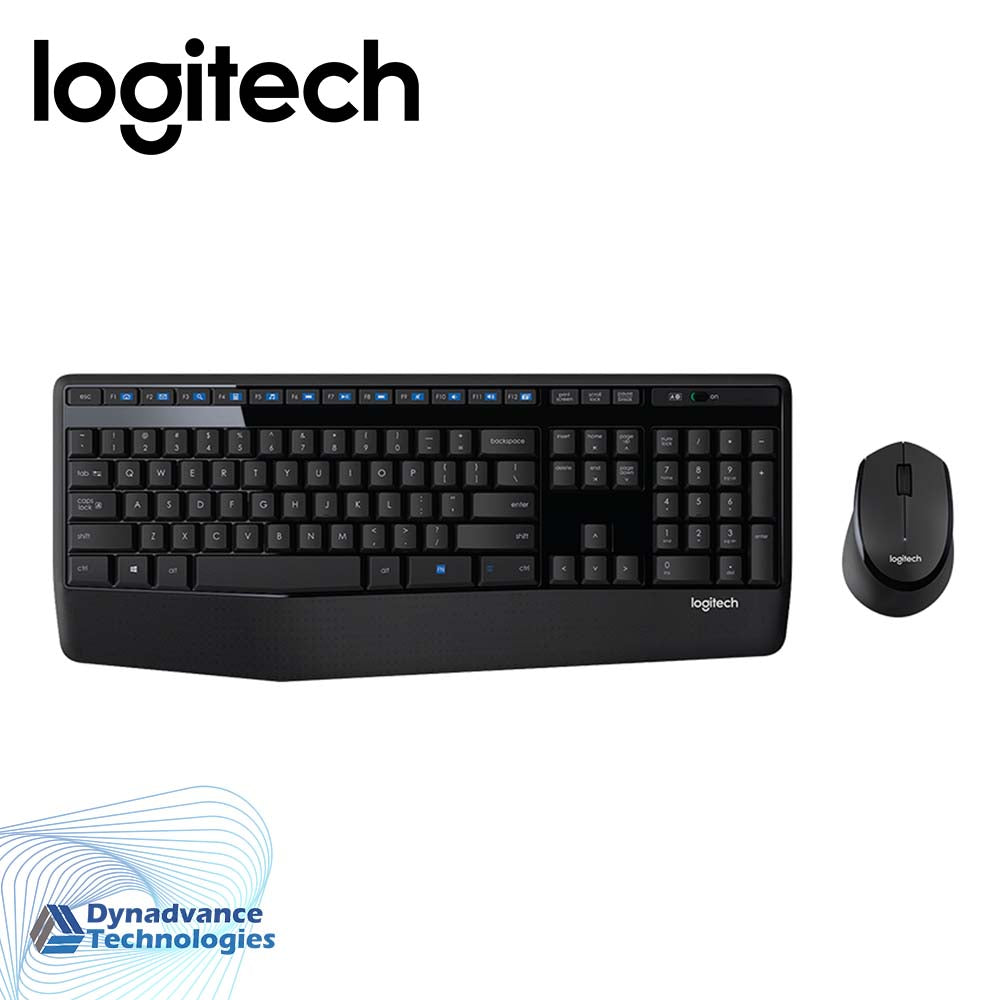 Logitech MK345 Wireless Combo – Full-Sized Keyboard with Palm Rest and Comfortable Right-Handed Mouse Black